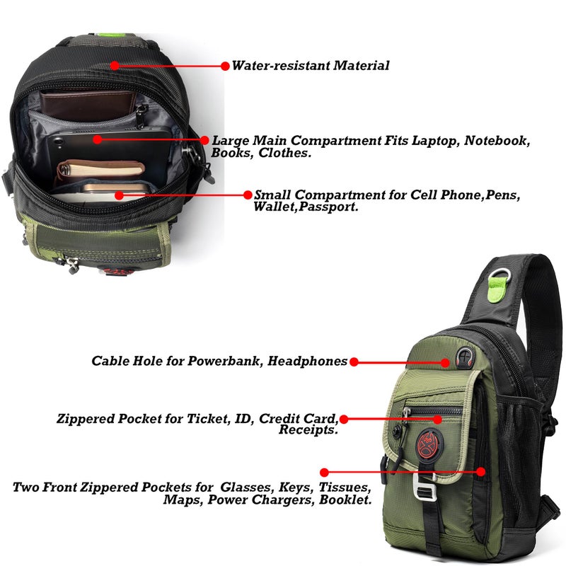 NICGID Sling Bag Chest Shoulder Backpack Crossbody Bags for Tablet Laptop Outdoor Hiking Men Women - Image 4